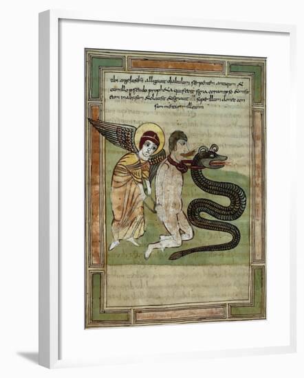 The Angel Captures the Dragon and Satan for 1000 Years-null-Framed Giclee Print