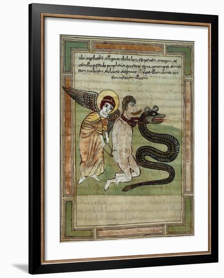 The Angel Captures the Dragon and Satan for 1000 Years-null-Framed Giclee Print