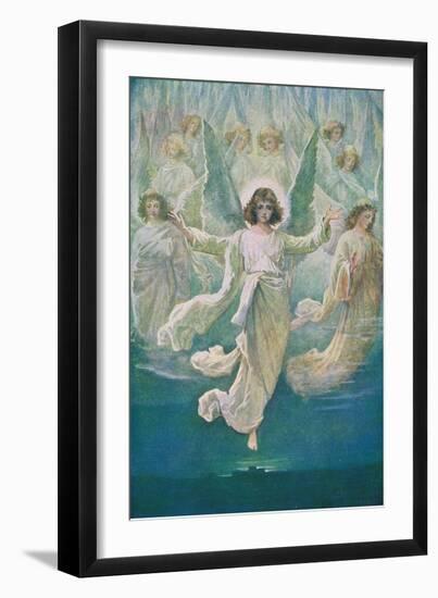 The Angel Choir, from the Bible Picture Book Published by Thomas Nelson, C.1950 (Photo)-William Henry Margetson-Framed Giclee Print