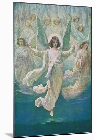 The Angel Choir, from the Bible Picture Book Published by Thomas Nelson, C.1950 (Photo)-William Henry Margetson-Mounted Giclee Print
