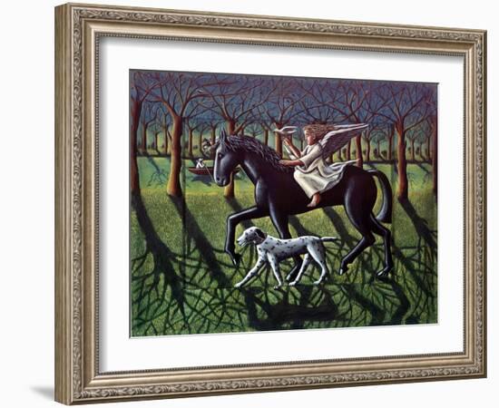 THE ANGEL. HORSE, DOG & DOVE-PJ Crook-Framed Giclee Print