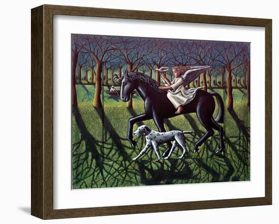 THE ANGEL. HORSE, DOG & DOVE-PJ Crook-Framed Giclee Print