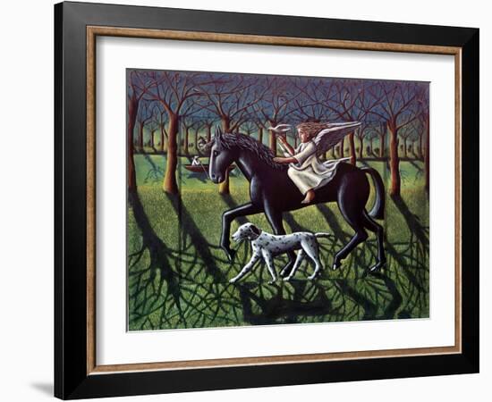 THE ANGEL. HORSE, DOG & DOVE-PJ Crook-Framed Giclee Print