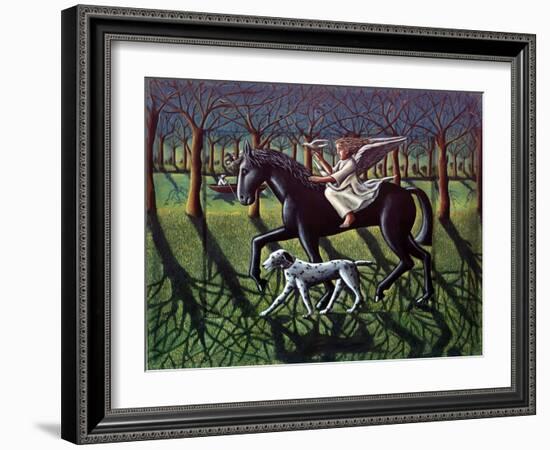 THE ANGEL. HORSE, DOG & DOVE-PJ Crook-Framed Giclee Print