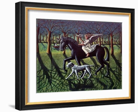 THE ANGEL. HORSE, DOG & DOVE-PJ Crook-Framed Giclee Print