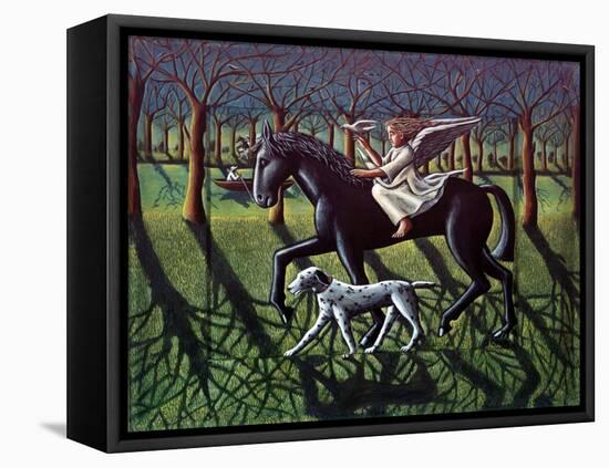 THE ANGEL. HORSE, DOG & DOVE-PJ Crook-Framed Premier Image Canvas