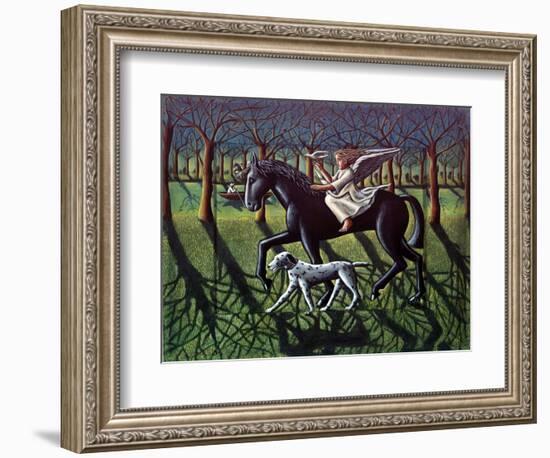 THE ANGEL. HORSE, DOG & DOVE-PJ Crook-Framed Giclee Print