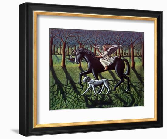 THE ANGEL. HORSE, DOG & DOVE-PJ Crook-Framed Giclee Print