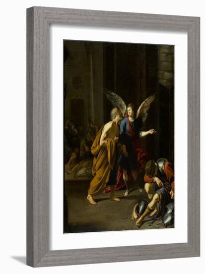 The Angel Liberating St. Peter from Prison, circa 1625-1635 (Oil on Canvas)-Unknown Artist-Framed Giclee Print