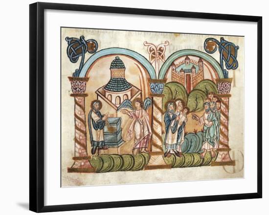 The Angel Making the Announcement to Zachariah and the Birth of John the Baptist-null-Framed Giclee Print