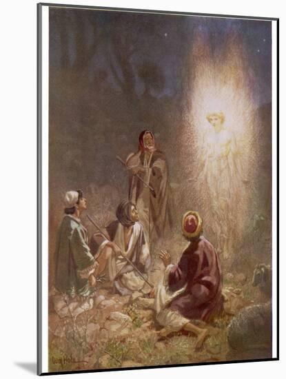 The Angel of the Lord Announces the Arrival of Jesus to the Shepherds-William Hole-Mounted Photographic Print