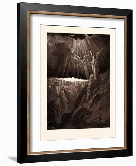 The Angel Showing Jerusalem in Ruins to Saint John-Gustave Dore-Framed Giclee Print
