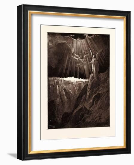 The Angel Showing Jerusalem in Ruins to Saint John-Gustave Dore-Framed Giclee Print