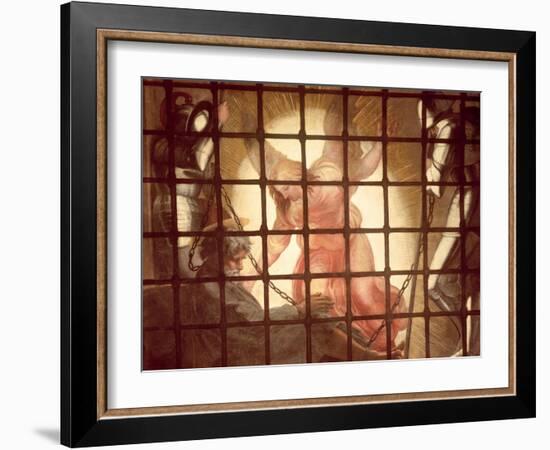 The Angel Wakes St Peter, from 'The Liberation of St Peter' in the Stanza D'Eliodoro, 1512-14-Raphael-Framed Giclee Print