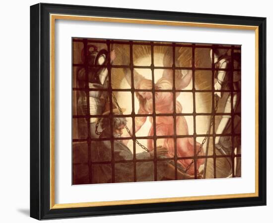 The Angel Wakes St Peter, from 'The Liberation of St Peter' in the Stanza D'Eliodoro, 1512-14-Raphael-Framed Giclee Print