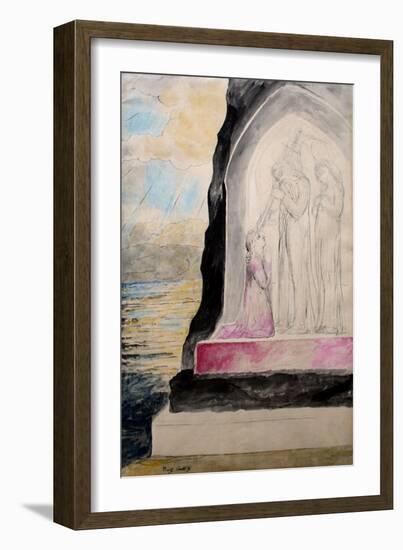 The Angel with the Sword Marking Dante with the Sevenfold' from 'Purgatorio'-William Blake-Framed Giclee Print