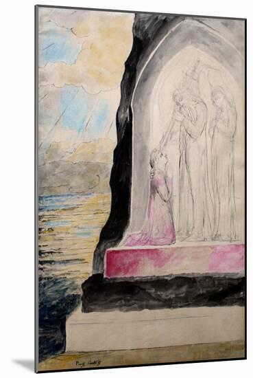 The Angel with the Sword Marking Dante with the Sevenfold' from 'Purgatorio'-William Blake-Mounted Giclee Print