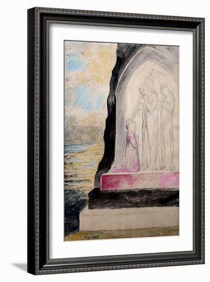 The Angel with the Sword Marking Dante with the Sevenfold' from 'Purgatorio'-William Blake-Framed Giclee Print