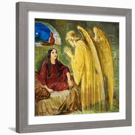 The Angel with Wonderful News-Clive Uptton-Framed Giclee Print