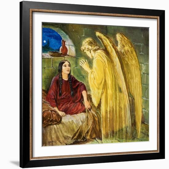 The Angel with Wonderful News-Clive Uptton-Framed Giclee Print