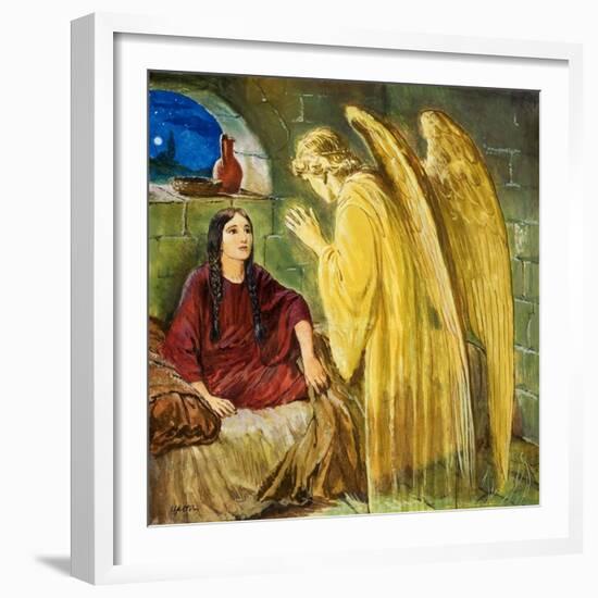 The Angel with Wonderful News-Clive Uptton-Framed Giclee Print