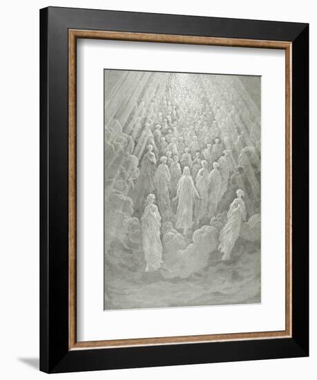 The Angels in the Planet Mercury: Beatrice Ascends with Dante to the Planet Mercury, C.1860-68-Gustave Doré-Framed Giclee Print