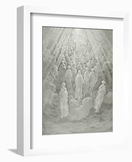 The Angels in the Planet Mercury: Beatrice Ascends with Dante to the Planet Mercury, C.1860-68-Gustave Doré-Framed Giclee Print