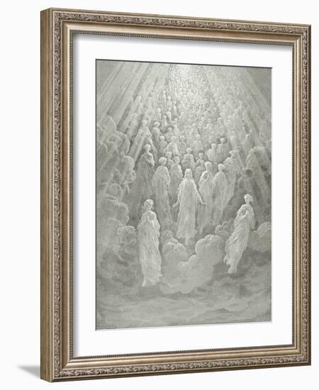 The Angels in the Planet Mercury: Beatrice Ascends with Dante to the Planet Mercury, C.1860-68-Gustave Doré-Framed Giclee Print