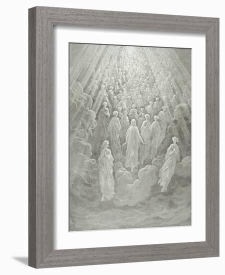 The Angels in the Planet Mercury: Beatrice Ascends with Dante to the Planet Mercury, C.1860-68-Gustave Doré-Framed Giclee Print