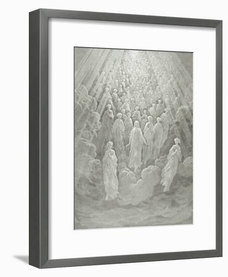 The Angels in the Planet Mercury: Beatrice Ascends with Dante to the Planet Mercury, C.1860-68-Gustave Doré-Framed Giclee Print