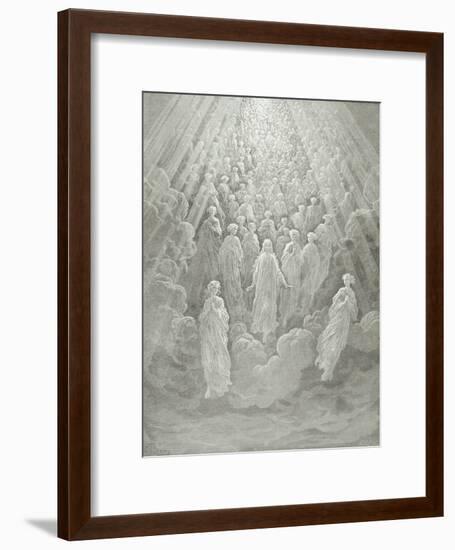 The Angels in the Planet Mercury: Beatrice Ascends with Dante to the Planet Mercury, C.1860-68-Gustave Doré-Framed Giclee Print