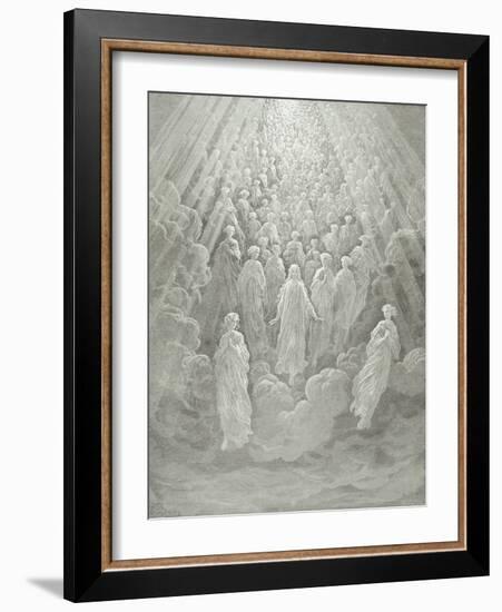 The Angels in the Planet Mercury: Beatrice Ascends with Dante to the Planet Mercury, C.1860-68-Gustave Doré-Framed Giclee Print