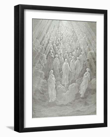 The Angels in the Planet Mercury: Beatrice Ascends with Dante to the Planet Mercury, C.1860-68-Gustave Doré-Framed Giclee Print