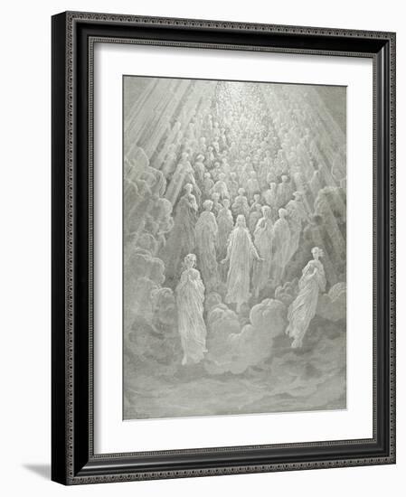 The Angels in the Planet Mercury: Beatrice Ascends with Dante to the Planet Mercury, C.1860-68-Gustave Doré-Framed Giclee Print