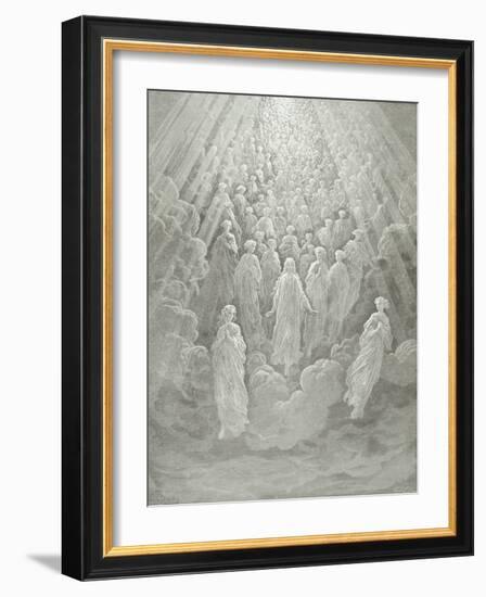 The Angels in the Planet Mercury: Beatrice Ascends with Dante to the Planet Mercury, C.1860-68-Gustave Doré-Framed Giclee Print