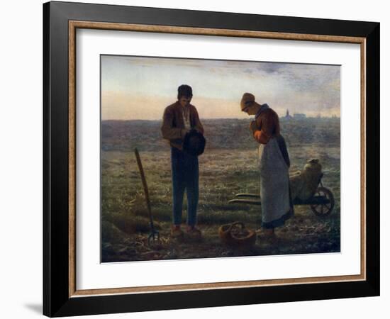 The Angelus, 1857-1859-Jean Francois Millet-Framed Premium Giclee Print