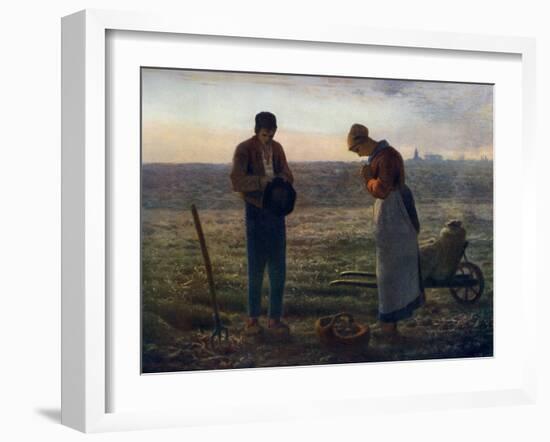 The Angelus, 1857-1859-Jean Francois Millet-Framed Premium Giclee Print