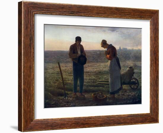 The Angelus, 1857-1859-Jean Francois Millet-Framed Giclee Print