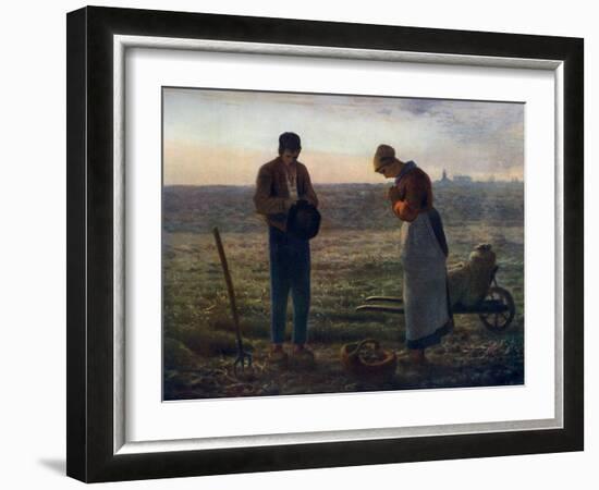 The Angelus, 1857-1859-Jean Francois Millet-Framed Giclee Print