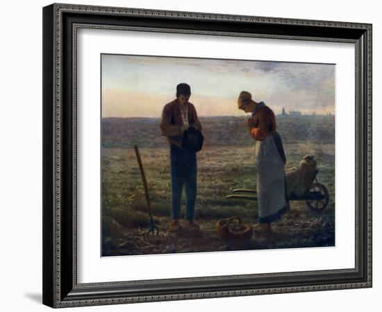 The Angelus, 1857-1859-Jean Francois Millet-Framed Giclee Print