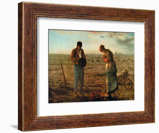 The Angelus-Jean-Fran?ois Millet-Framed Art Print