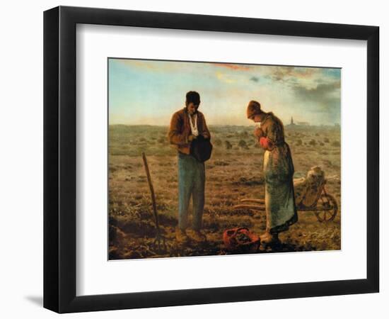 The Angelus-Jean-Fran?ois Millet-Framed Art Print