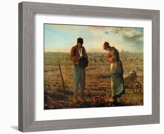 The Angelus-Jean-Fran?ois Millet-Framed Art Print