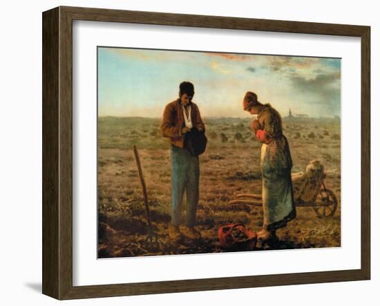 The Angelus-Jean-Fran?ois Millet-Framed Art Print