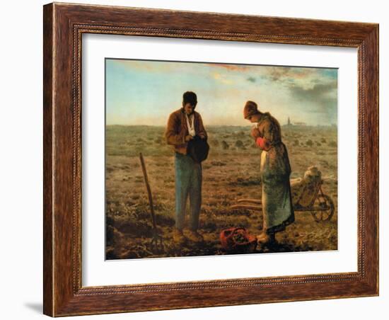 The Angelus-Jean-Fran?ois Millet-Framed Art Print