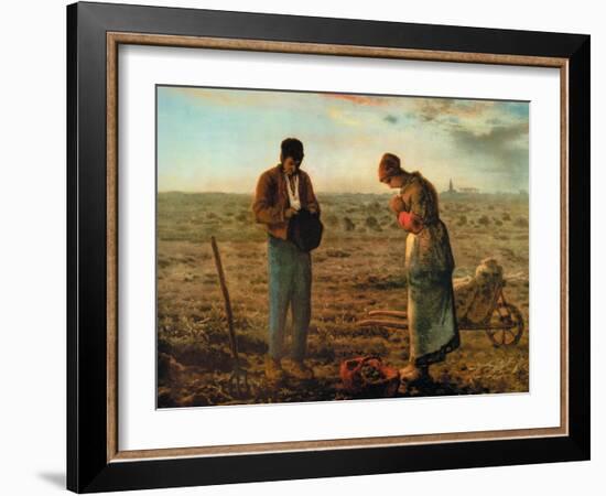 The Angelus-Jean-Fran?ois Millet-Framed Art Print