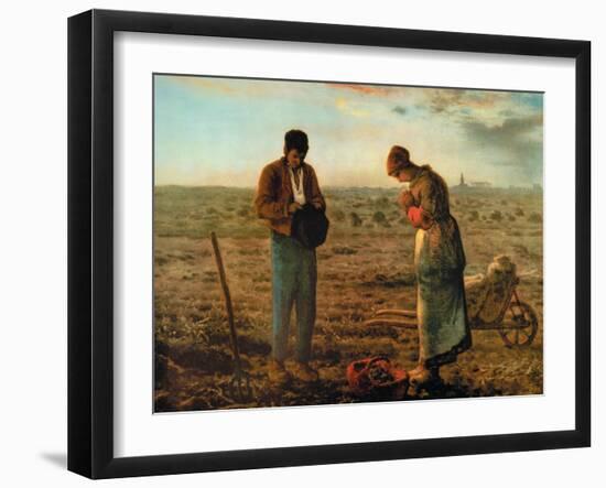 The Angelus-Jean-Fran?ois Millet-Framed Art Print