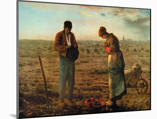 The Angelus-Jean-Fran?ois Millet-Mounted Art Print