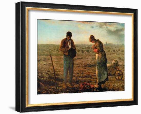 The Angelus-Jean-Fran?ois Millet-Framed Art Print