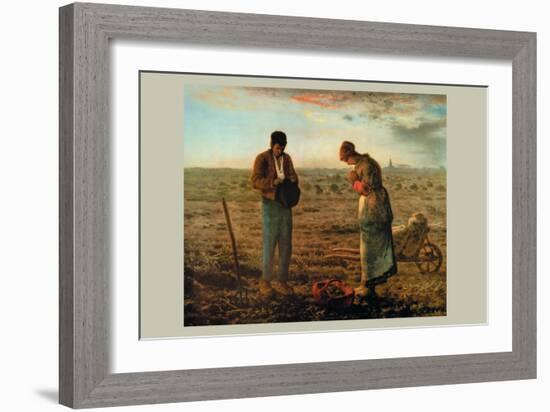 The Angelus-Jean-François Millet-Framed Art Print